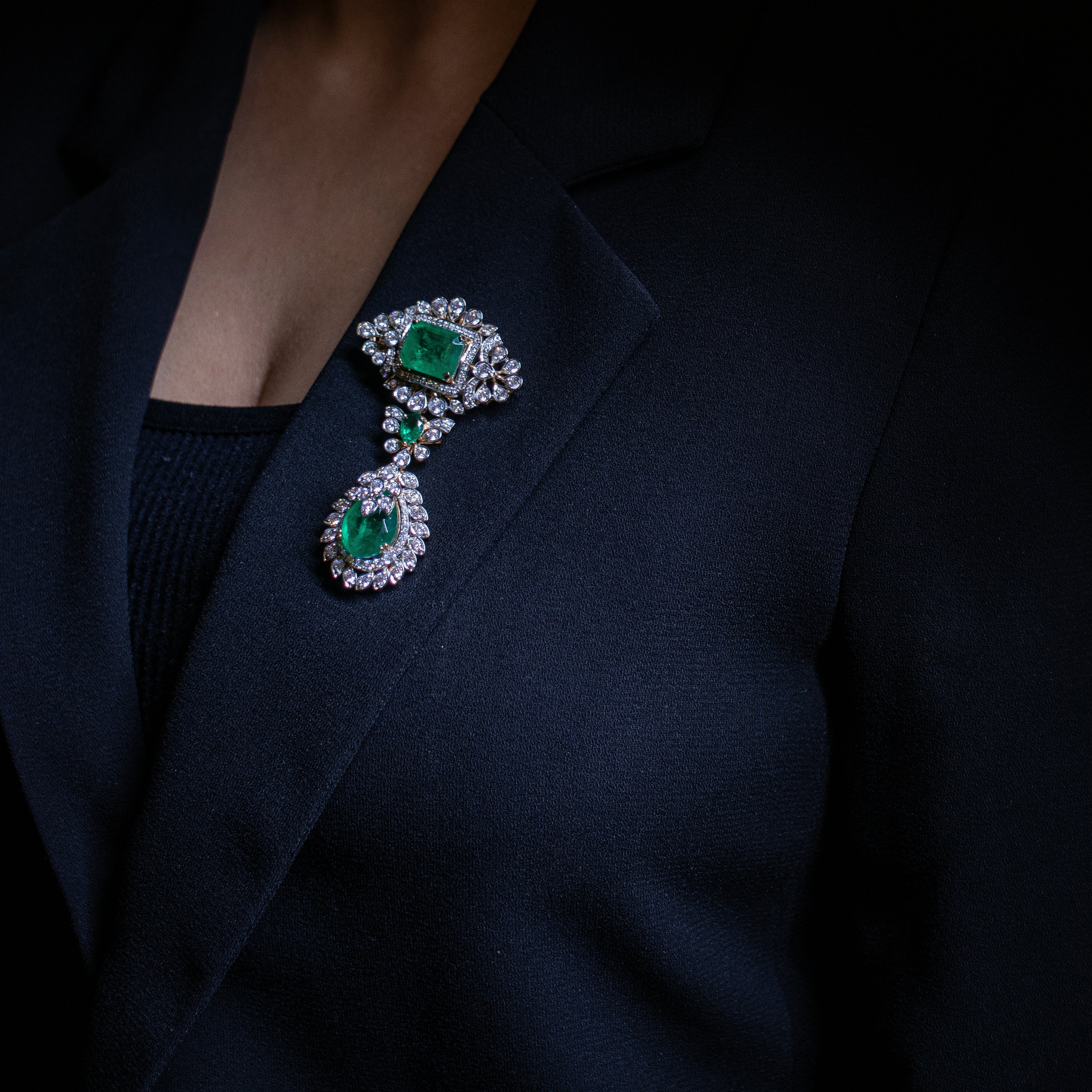 Mystic emerald brooch