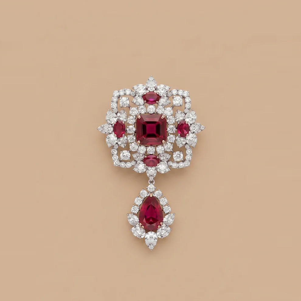 Blood Rose Pendant / Brooch