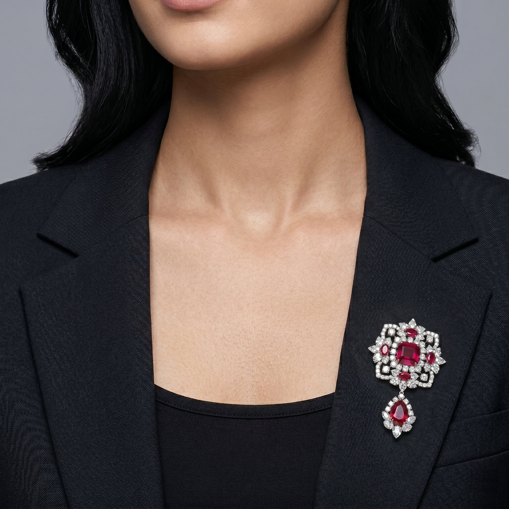 Blood Rose Pendant / Brooch