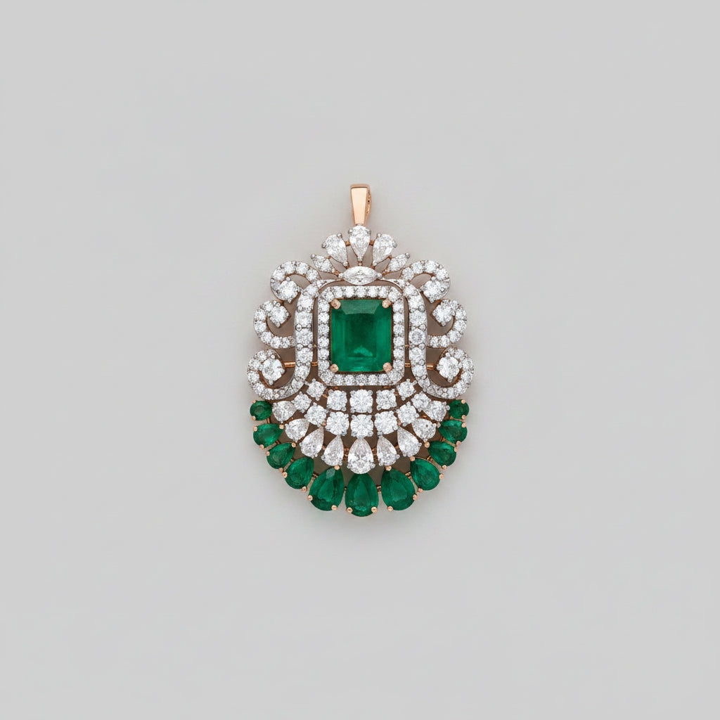 Emerald Heirloom Pendant / Brooch