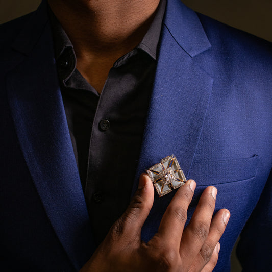 Abstract Prince pinwheel brooch