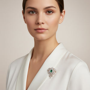 Emerald Crest of Glory Pendant / Brooch