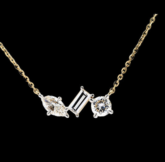 Classic Solitaire Trio Pendant