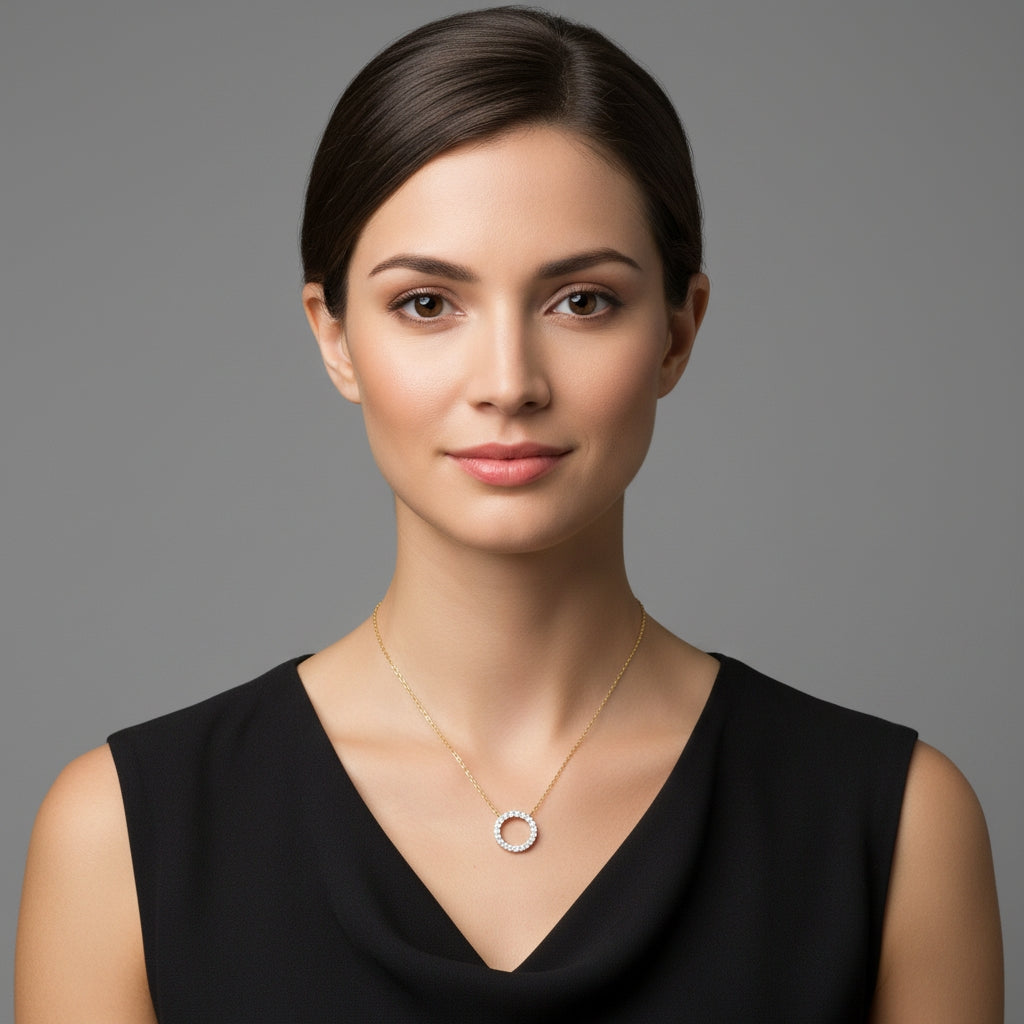 Classic Round Halo Pendant