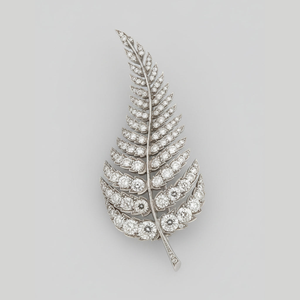 Crystal Feather Brooch