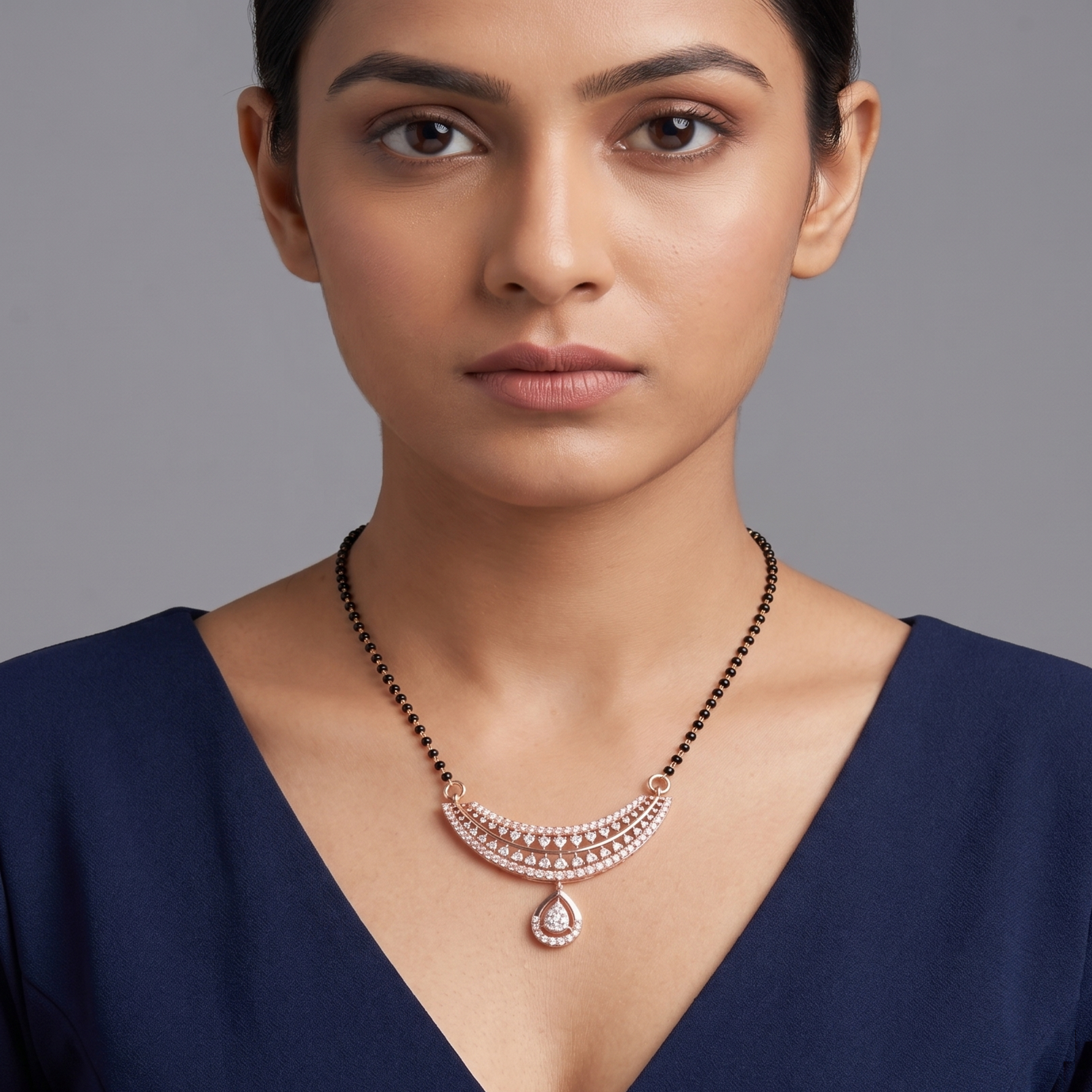 Labgrown Round Diamond Classic Mangalsutra