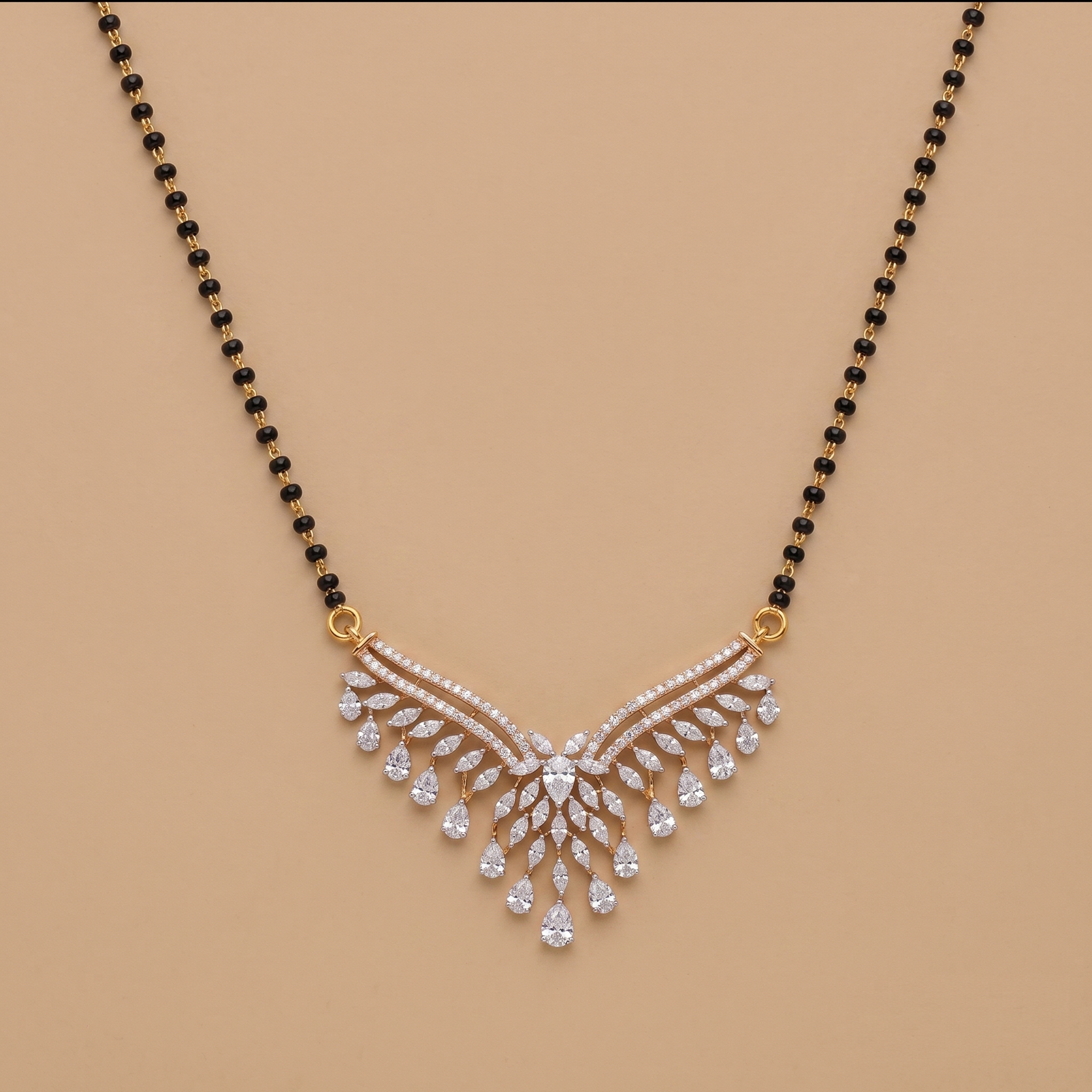 3ct Illusion Setting Labgrown Diamond Mangalsutra