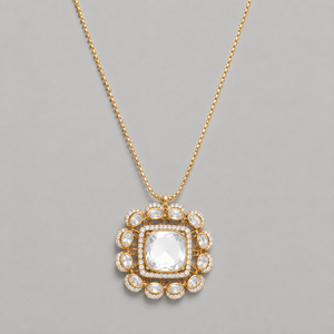Solitaire polki delicate pendant