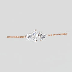 Two peas in a pod heart solitaire bracelet
