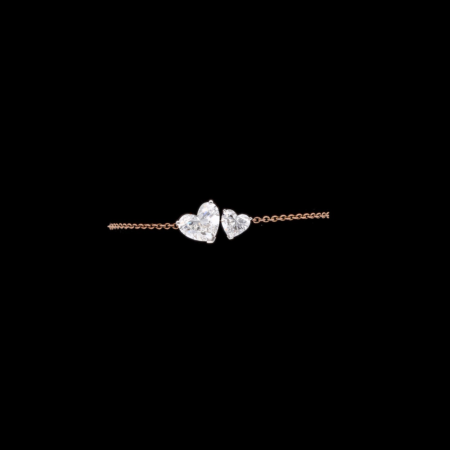 Two peas in a pod heart solitaire bracelet