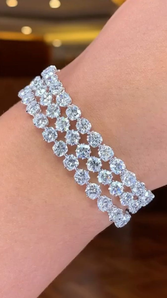 3 Line Round Broad Bracelet