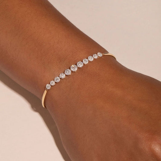 Dainty round graduation tennis Bracelet