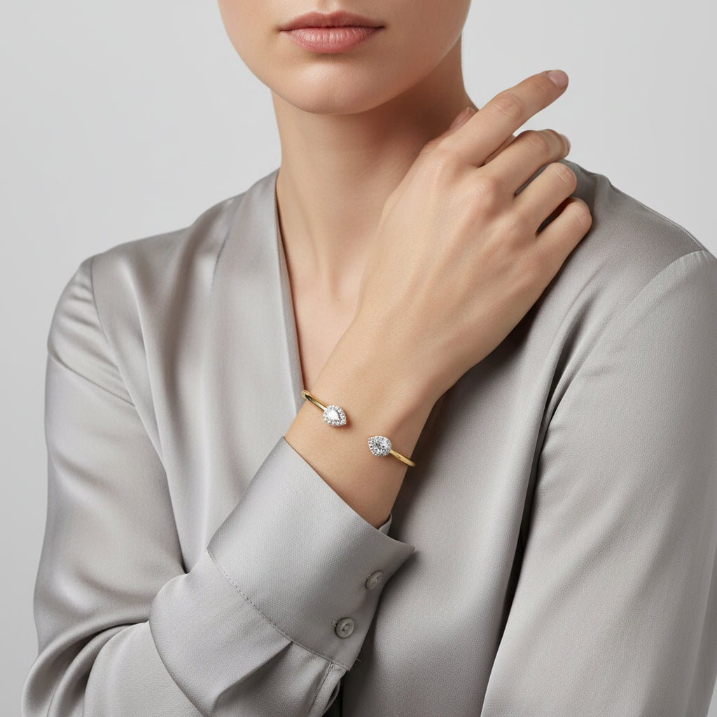 Twin Pear Cuff Bracelet