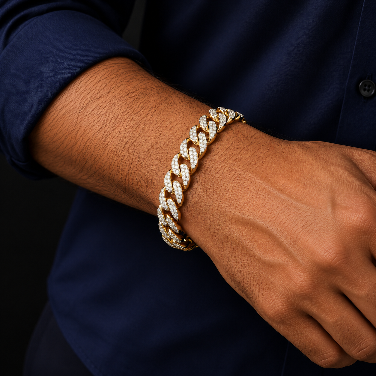 Labgrown Cuban Tennis Bracelet Men