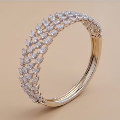 Drop Shape Labgrown Diamonds Broad Bracelet