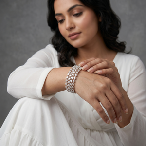Drop Shape Labgrown Diamonds Broad Bracelet