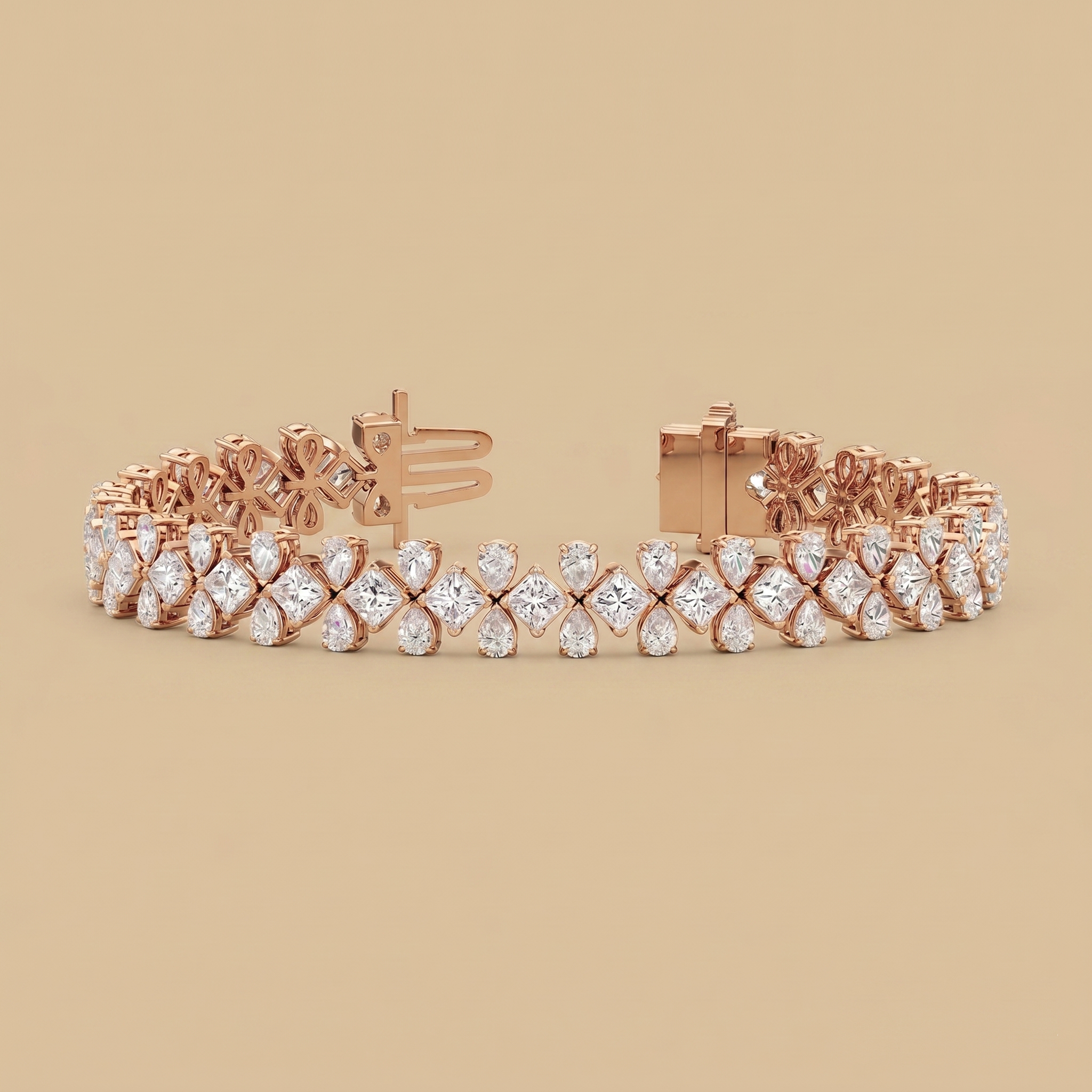 Labgrown Princess-Drop Diamond Tennis Bracelet