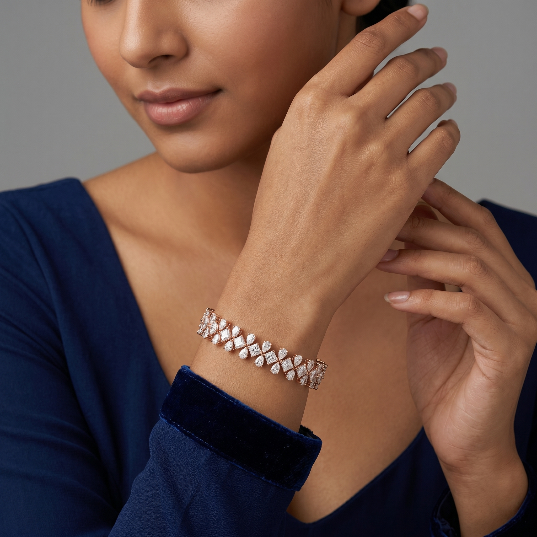 Labgrown Princess-Drop Diamond Tennis Bracelet