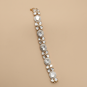 Linear pattern Labgrown Polki Bracelet
