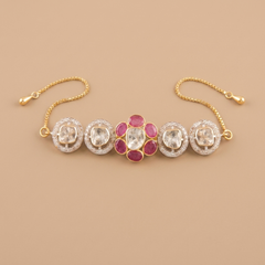 Labgrown ruby and polki string bracelet