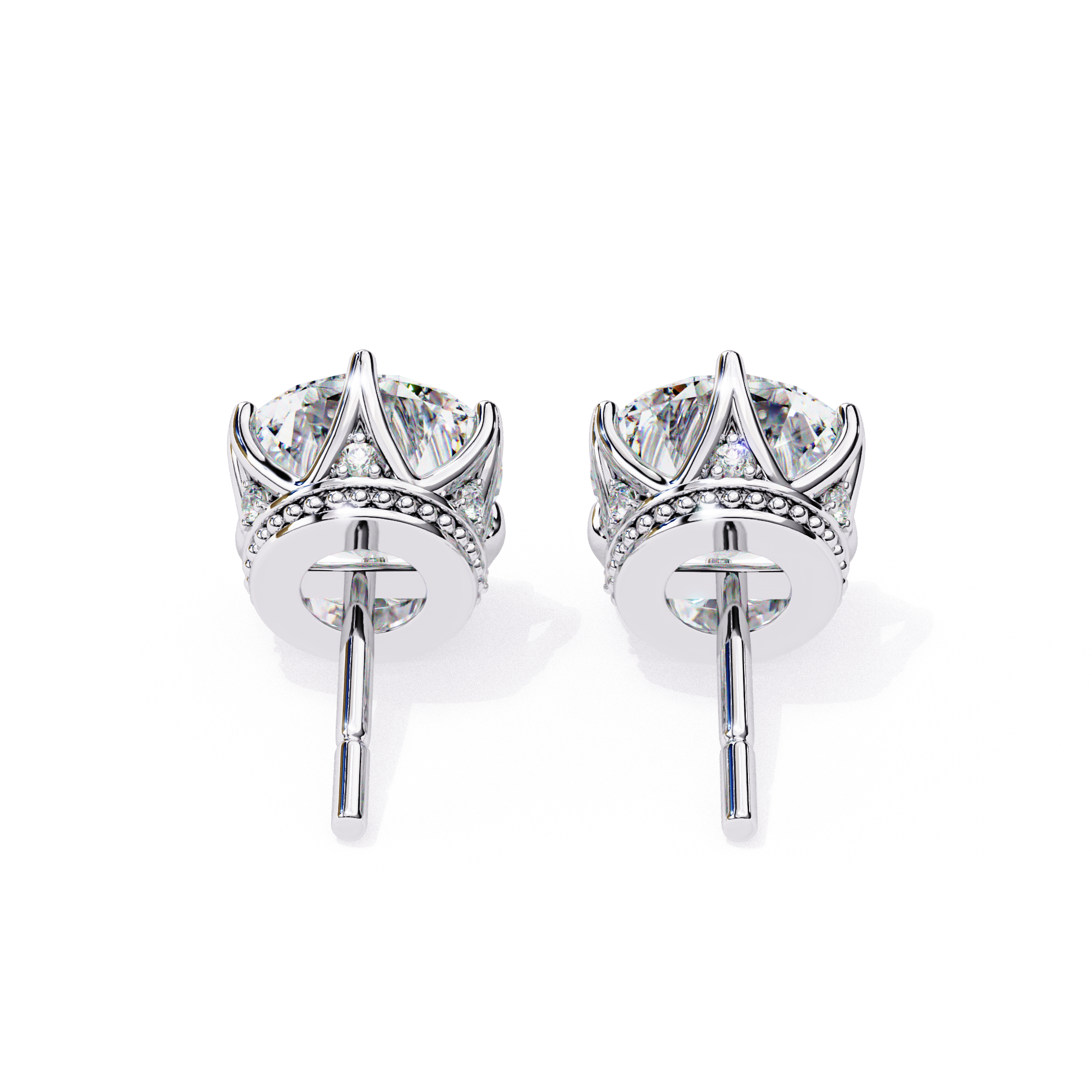 IGI-certified lab-grown round diamond stud earrings – insured secure shipping