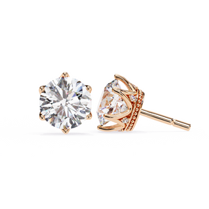 IGI-certified lab-grown round diamond stud earrings – insured secure shipping