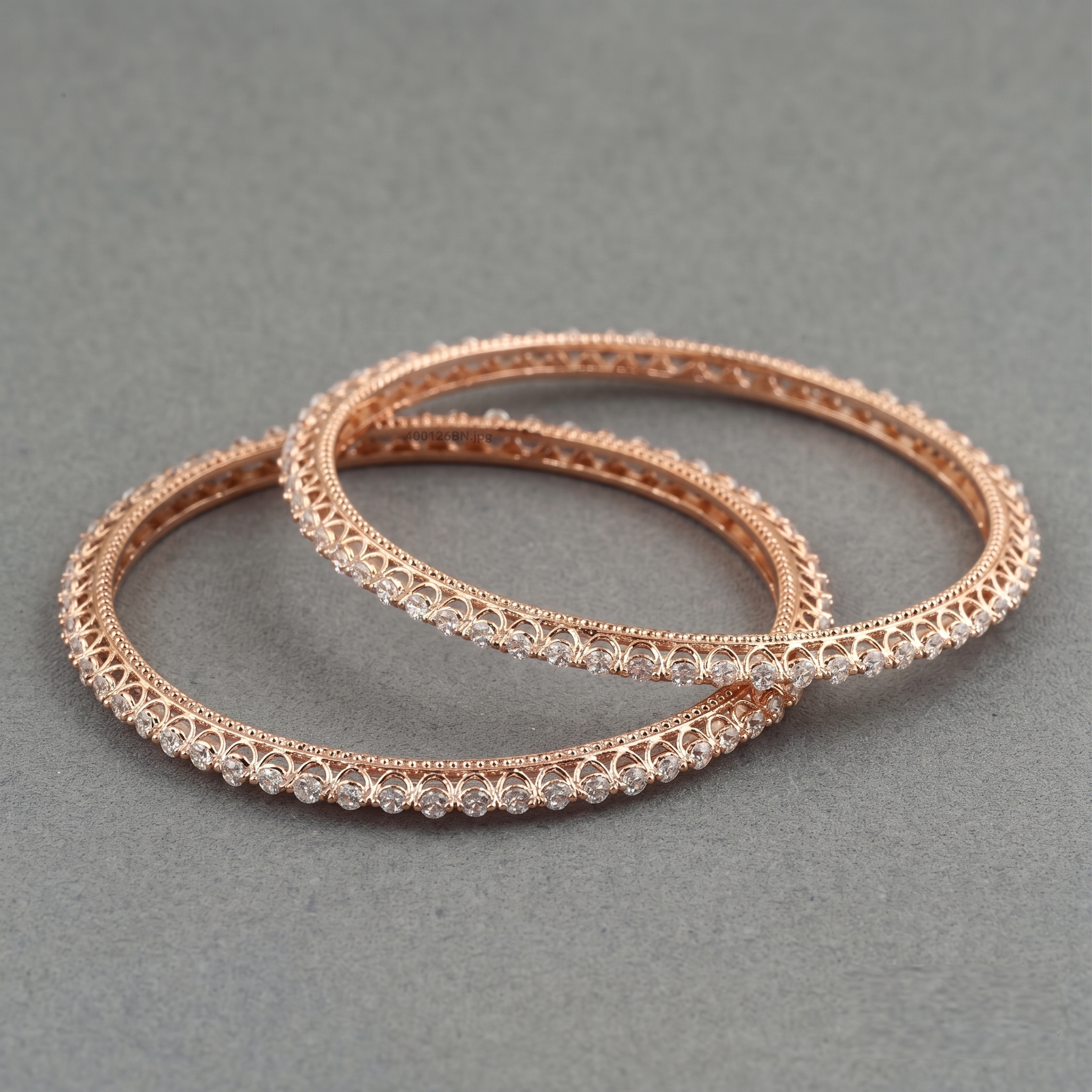 Labgrown Diamond Single Line Everyday Bangle Pair