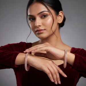 Labgrown Diamond Single Line Everyday Bangle Pair