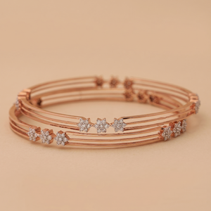 Diamond Flower Tikda Everyday Bangle Pair