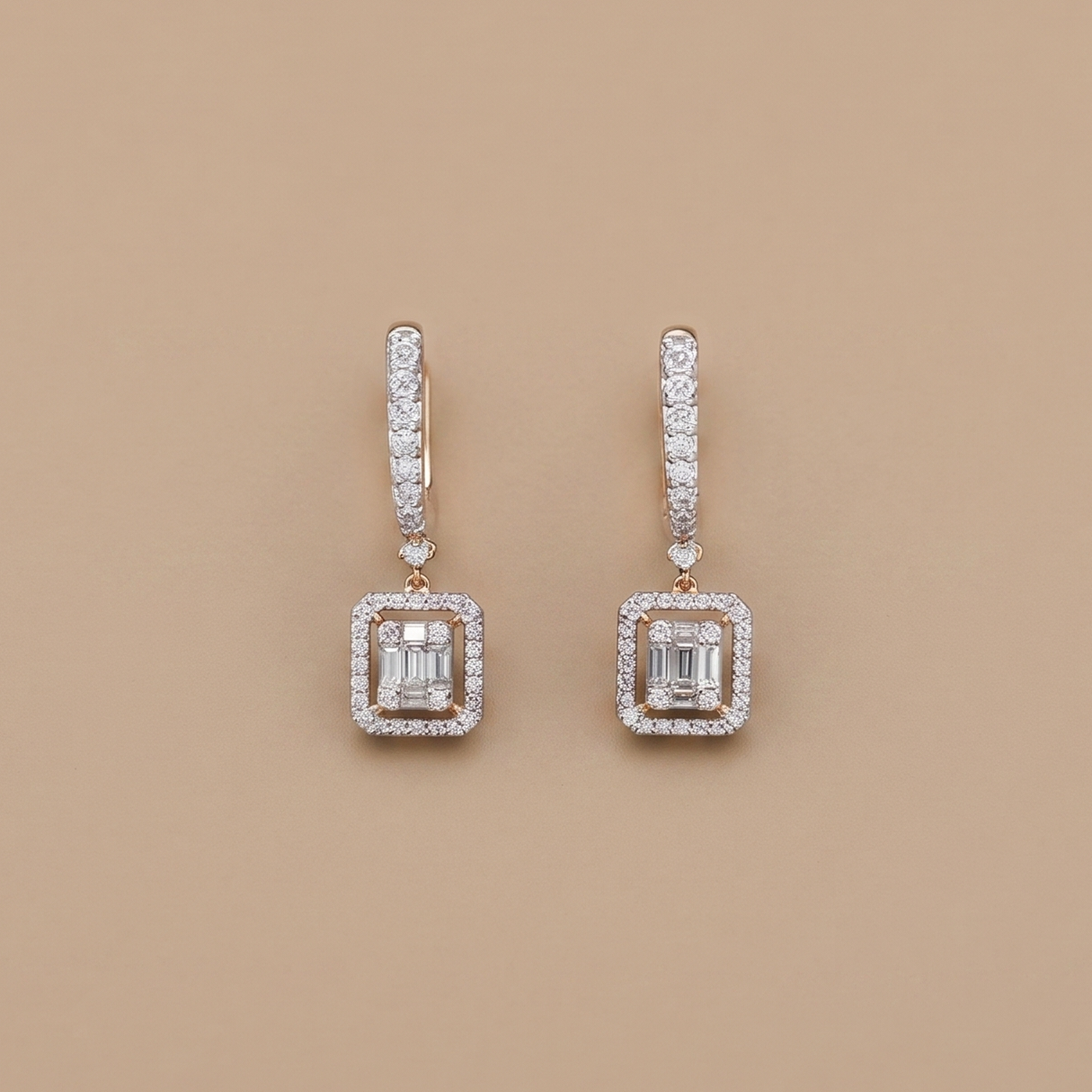 Vintage Baguette Diamond Earrings
