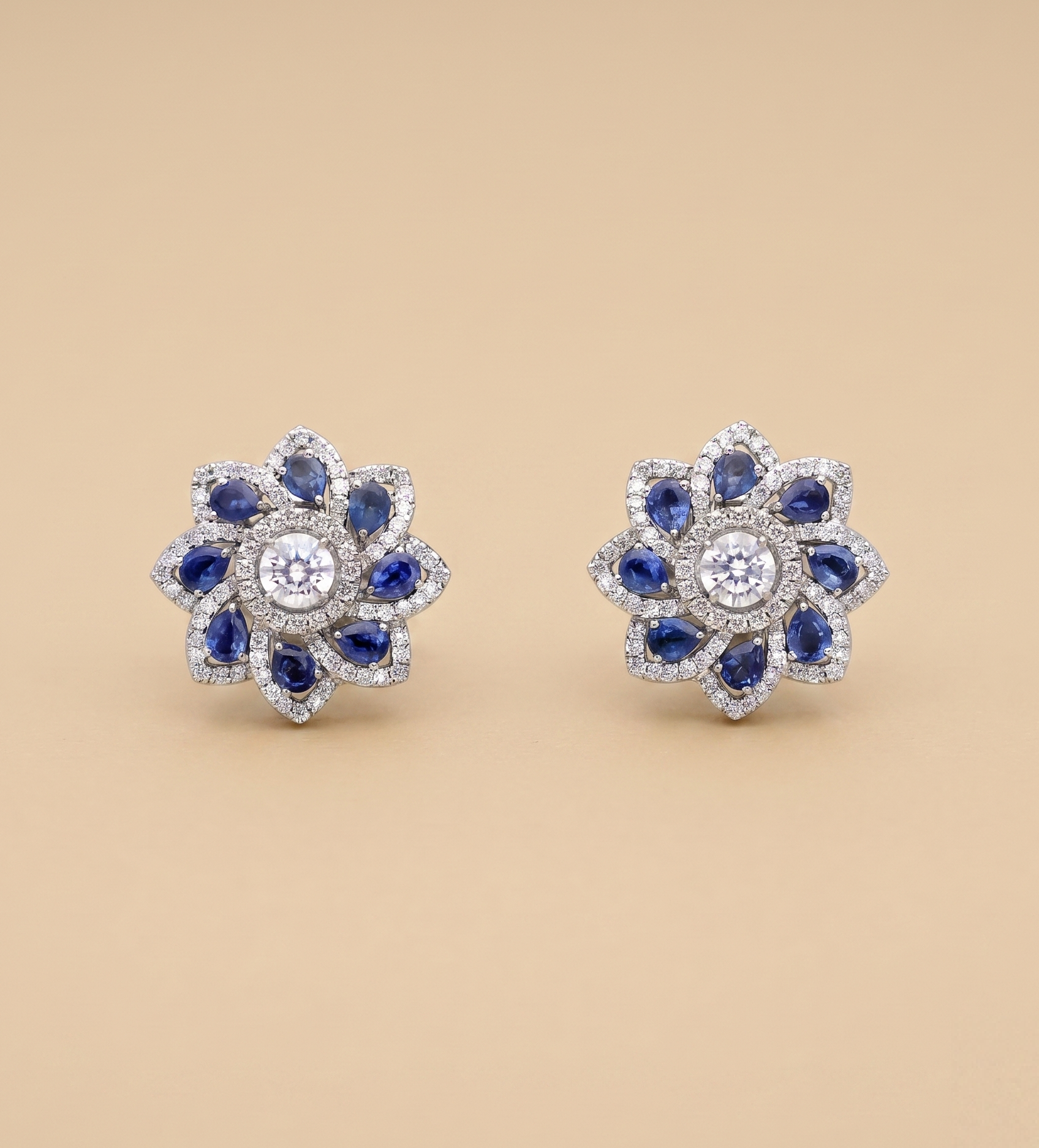 Diamond Floral Studs