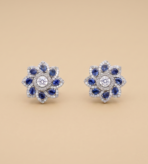 Diamond Floral Studs
