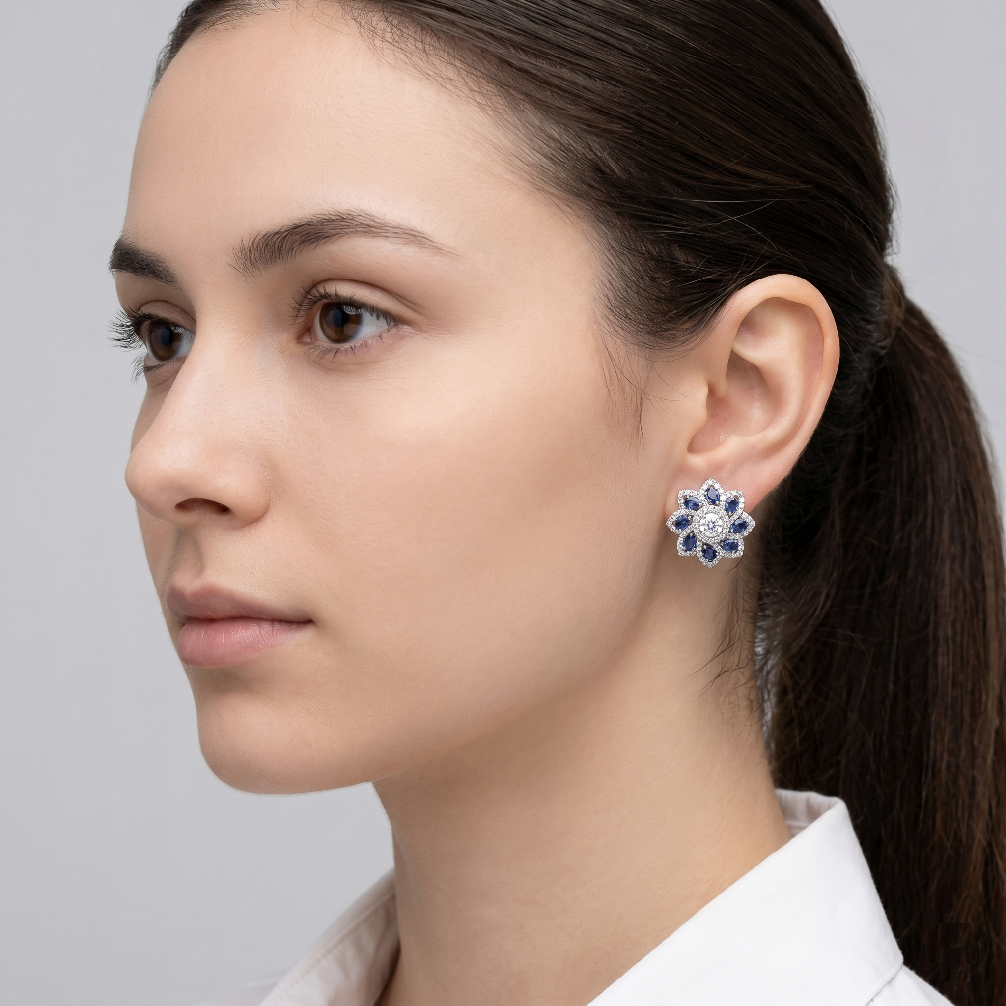 Diamond Floral Studs