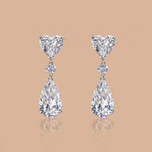 1ct Heart and Drops labgrown diamond Earrings