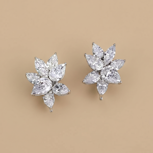 Floral lab-grown diamond earrings for women – 3.5 ct BIS-hallmarked