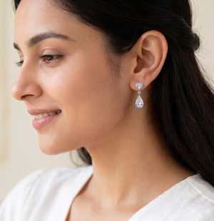 1ct Heart and Drops labgrown diamond Earrings