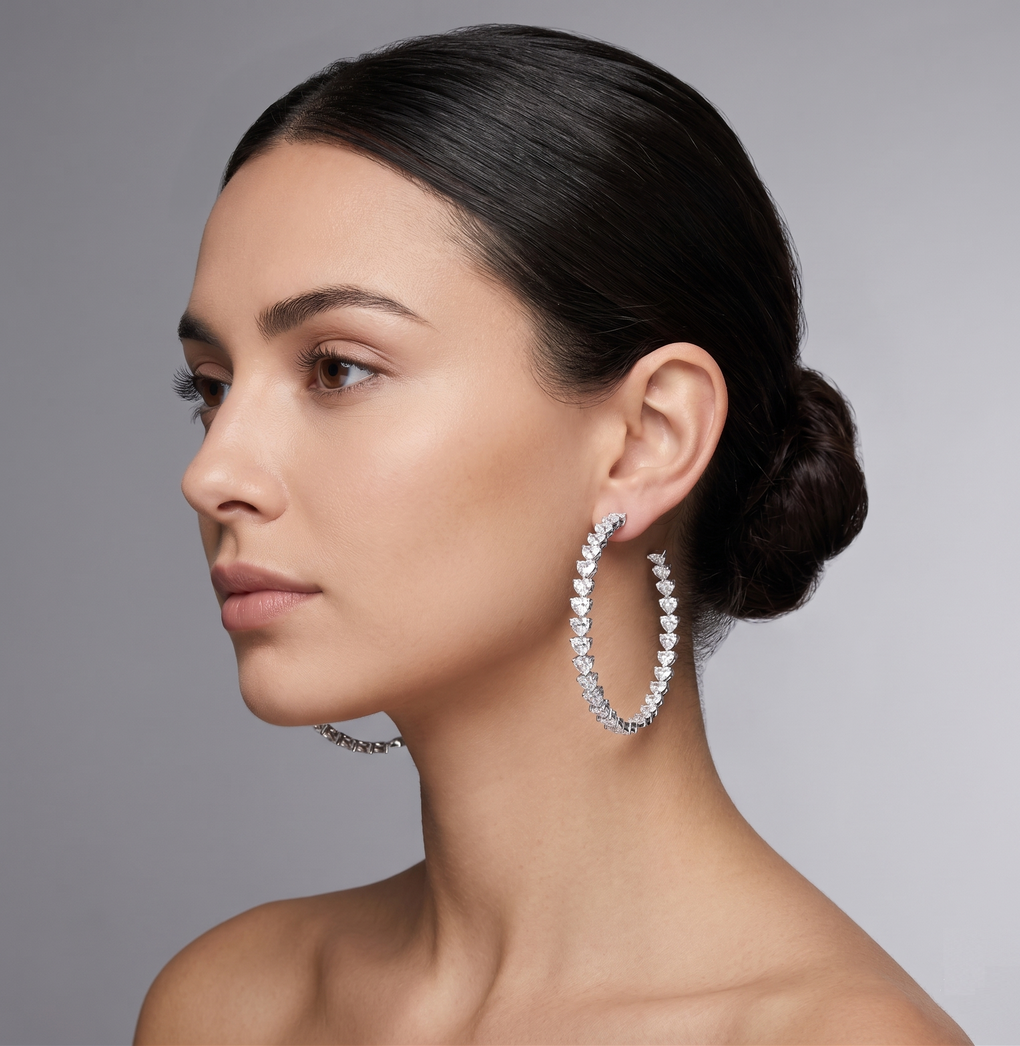 Glimmering Heart Duet Earrings