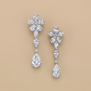 Labgrown diamonds flower shape solitaire earrings