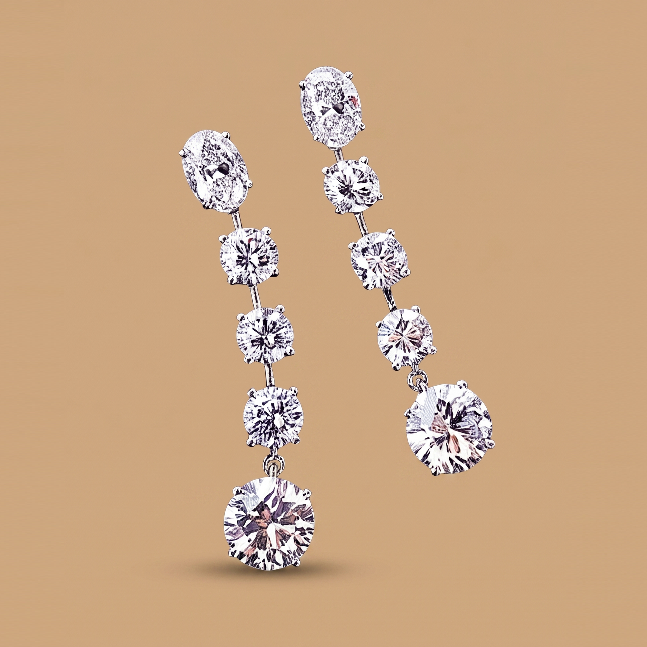 Solitaire labgrown single line danglers