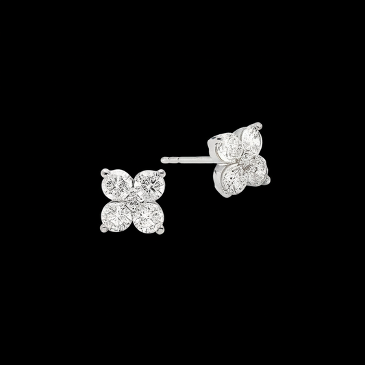 The Four-Point Round Earrings