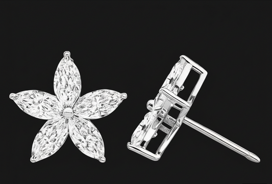 Glimmering Five-Point Marquise Earrings