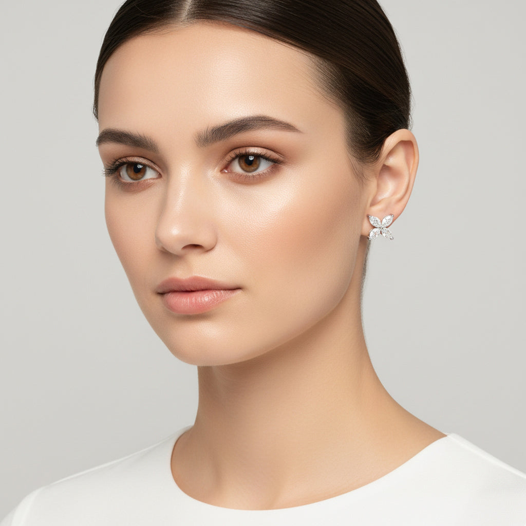 15 cent Marquise Floral Earrings