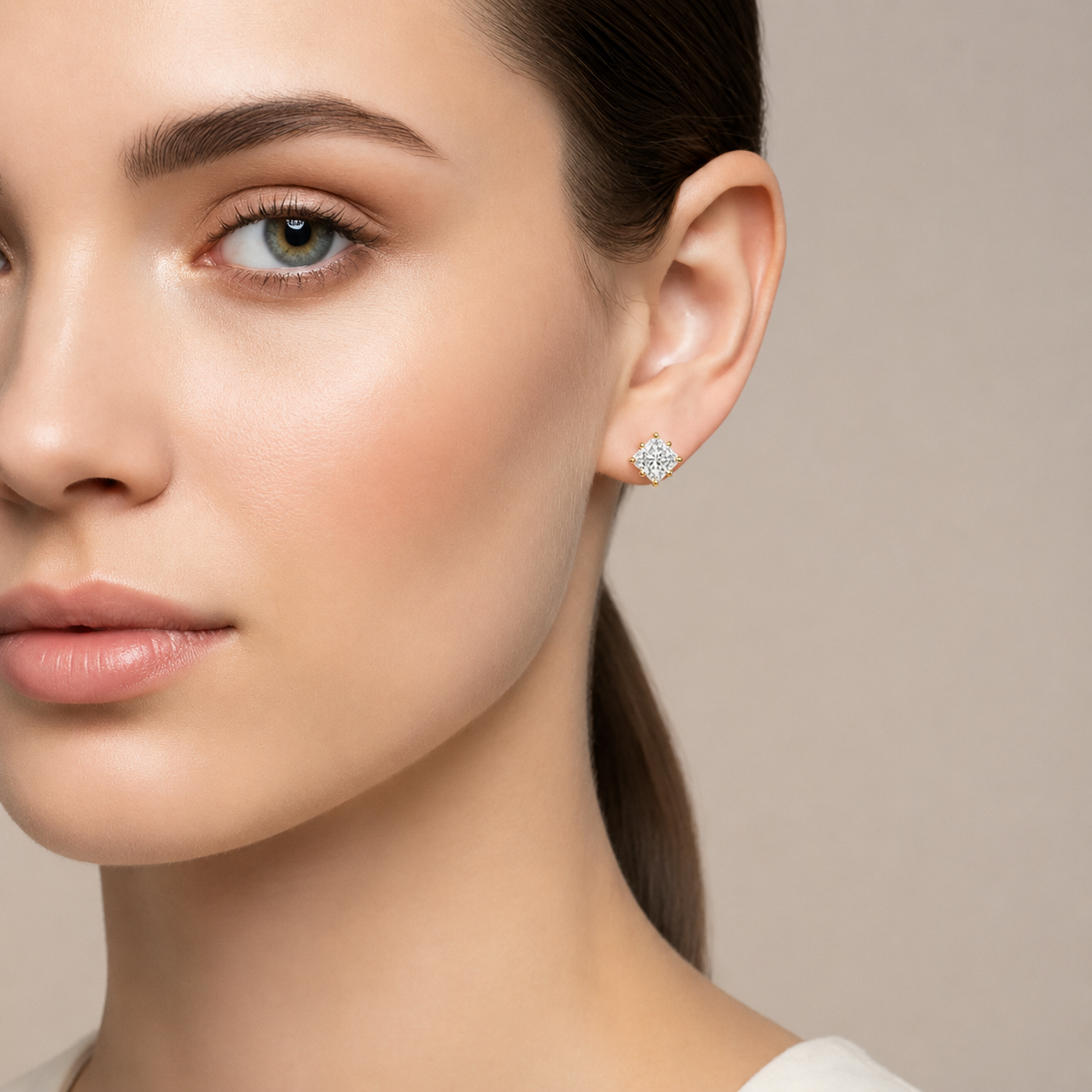 Princess Solitaire Earrings