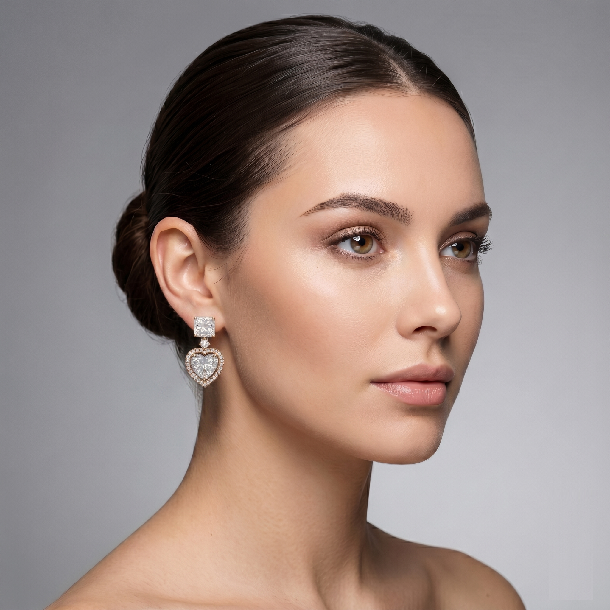 Multi-Cut Halo Drop Earrings