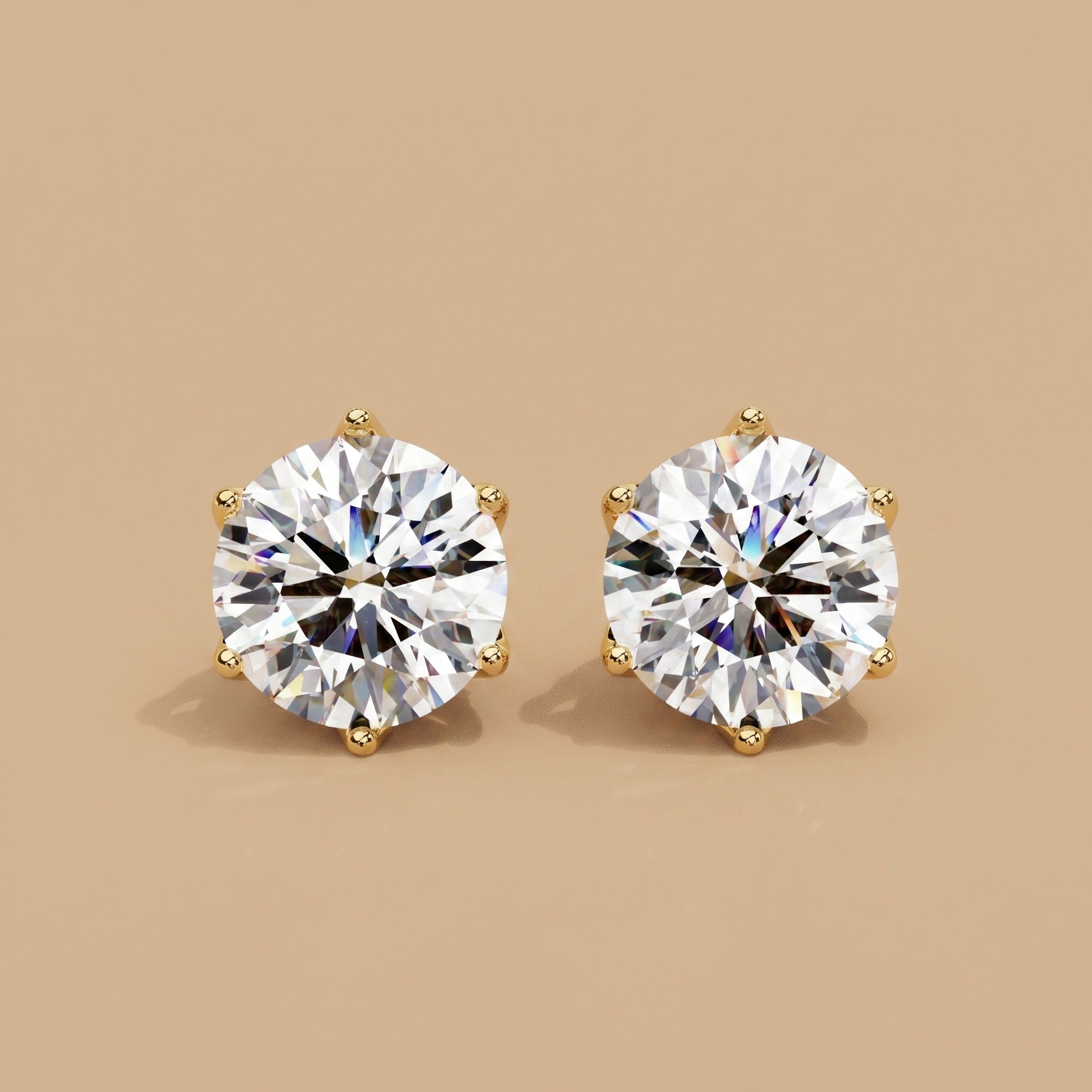 IGI-certified lab-grown round diamond stud earrings – insured secure shipping