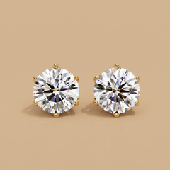 IGI-certified lab-grown round diamond stud earrings – insured secure shipping
