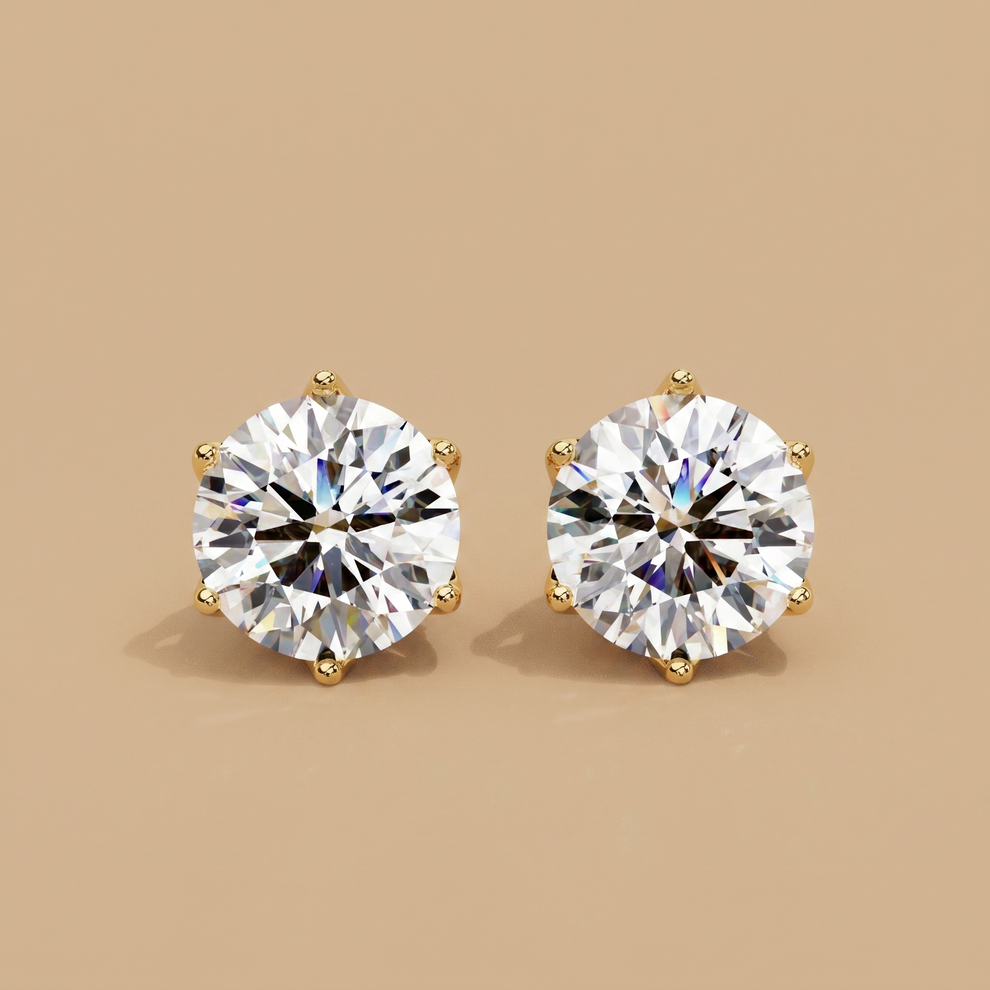 2.61 ct Round Brilliant Solitaire Diamond Studs