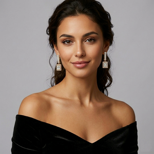 Marquise and Emerald Solitaire Earrings