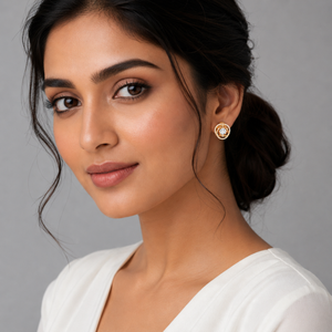 Floral Halo Solitaire Studs