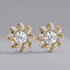 Solitaire Flower Studs